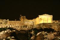 The Acropolis at night is a stunning sight above Athens.